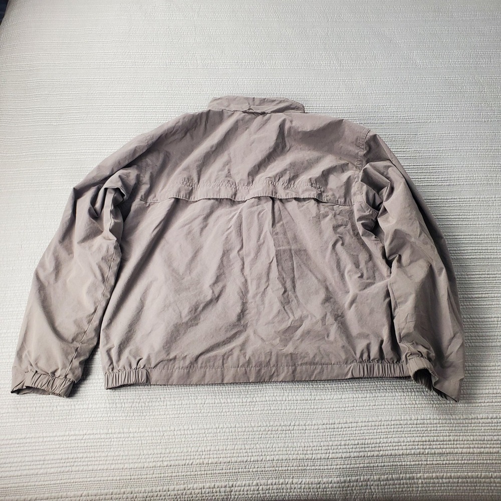 Columbia Windbreaker Jacket Mens XL Gray Mesh Lined Full Zip Back Vent